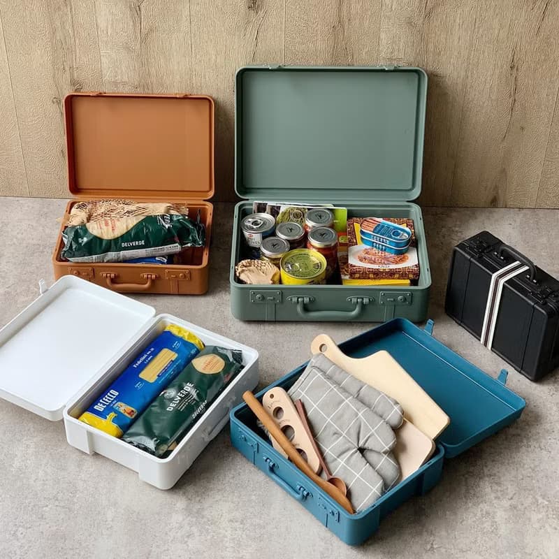 【八幡化成】TRUNKSTORY 復古造型 行李收納箱 M 焙茶綠