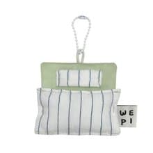 Modern green bedding key ring(8X8cm) /handmade mini doll present charm miniature
