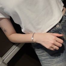 安心洗澡 不鏽鋼 簡約設計 母乳彈性手鍊