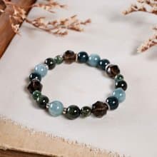 藍綠晶 磷灰石 茶晶 綠鷹眼石 綠鋰雲母 手鍊 天然礦石水晶