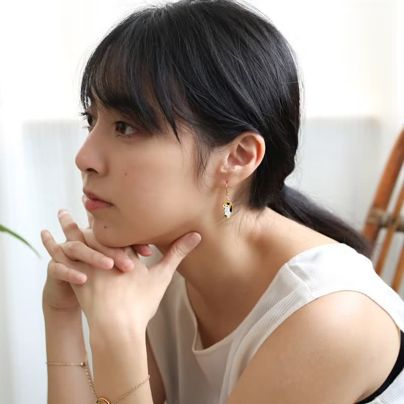三花貓的植物收藏  秋日 銀杏 鬱金香 耳環 耳夾 貓咪 送禮