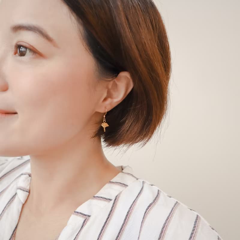 三花貓的植物收藏  秋日 銀杏 鬱金香 耳環 耳夾 貓咪 送禮