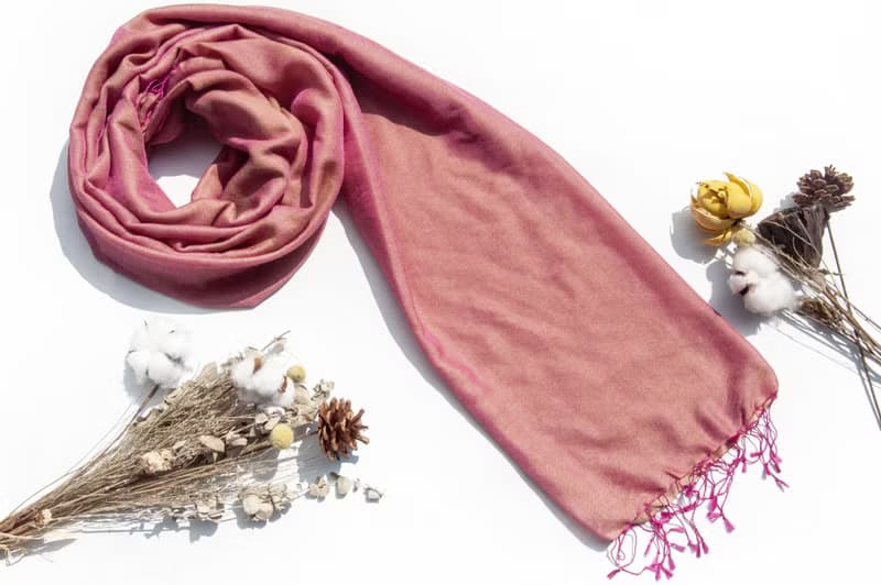 喀什米爾Cashmere 編織羊絨圍巾 羊毛真絲披巾 戒指絨披肩-雙色