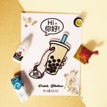 刺繡貼紙-珍珠奶茶