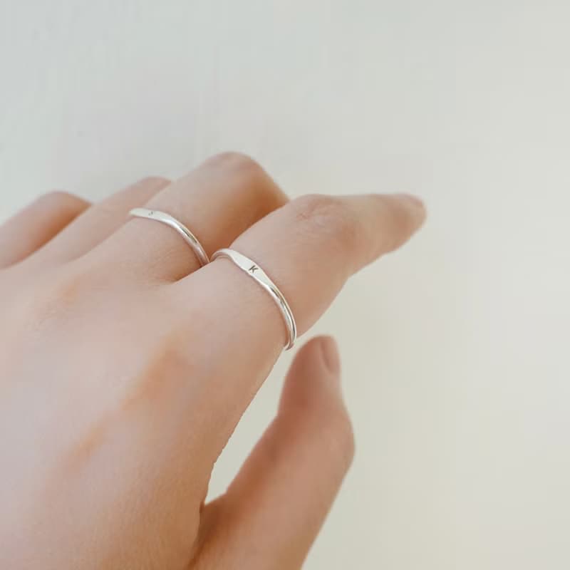 Initial Signet Ring | 字母圖章純銀戒指