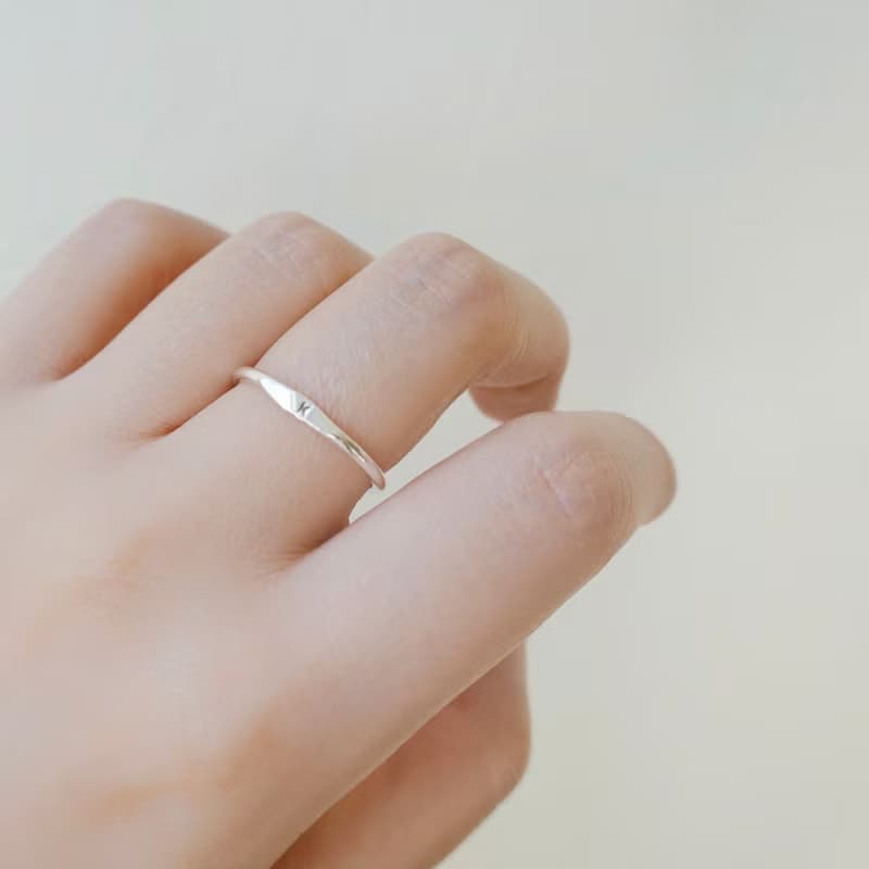 Initial Signet Ring | 字母圖章純銀戒指