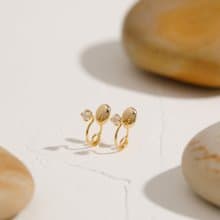 birthstone ―6月 ムーンストーン miniループフィットイヤリング　誕生石