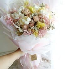 清新粉黃雪紡花束/韓式花束/畢業花束/生日/情人節/求婚花束