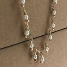 ITS-N121【14KGF・小寶石垂墜項鍊】細緻珍珠垂墜項鍊