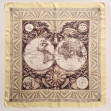 Vintage Anna Sui Silk Scarf, Hemispheres,100% Silk 26 x 26inches with Brand Tag
