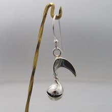 smile note Pierce (s_m-O.09) 音符 微笑 穿孔耳环 sterling silver earring sound note music
