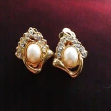 Vintage Jewelry 西洋古董飾品 小巧 珠鑽 夾式耳環