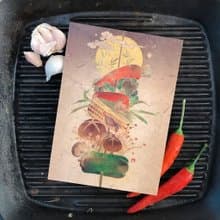 【香聚/故事插畫明信片】/中秋/烤肉/團聚