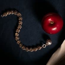 1890s 法國 重工金銀雙色編織手鍊