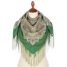 Authentic Pavlovo Posad Russian Shawl Scarf Soft 100% Wool 89x89 cm 1893-9
