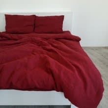 Maroon linen duvet cover / Softened linen / Comforter cover / Quilt cover
