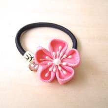 RARAPUPU緞帶花朵髮圈  粉紅 情人 生日 聖誕 交換禮物