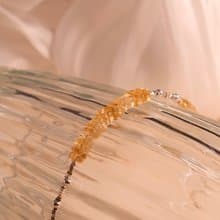 芒裡偷閒。黃水晶方片 Citrine S925純銀 時髦水晶手鍊