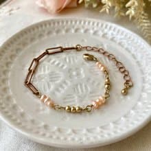 老林雜貨 | 珍珠黃銅設計手鍊