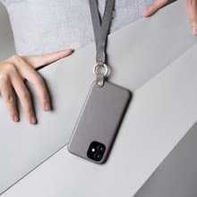 頸掛式皮革防摔手機殼iPhone 12 Mini 灰