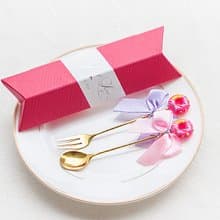 Sweet Love甜甜圈叉子湯匙 (玫紅盒裝)-禮盒 禮贈品 公關 居家