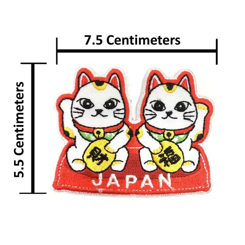 日本Q版-招財貓 皮夾 皮包 手機 刺繡貼布 電繡貼 背膠補丁 外套