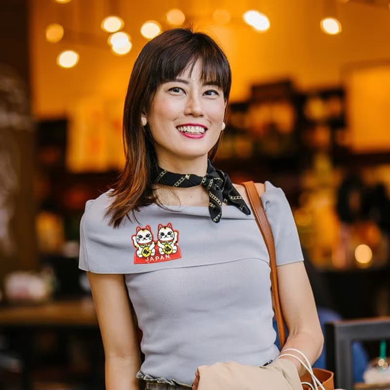 日本Q版-招財貓 皮夾 皮包 手機 刺繡貼布 電繡貼 背膠補丁 外套