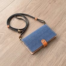 全機種対応 スマホケース 手帳型 【 岡山デニム 本革仕込み 】 アウトドア メンズ 誕生日 ギフト プレゼント スマホショルダー AB01M