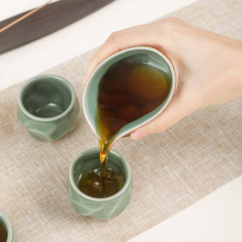 【聖誕禮盒】水立方龍泉手作青瓷中式組合茶器輕奢整套禮盒