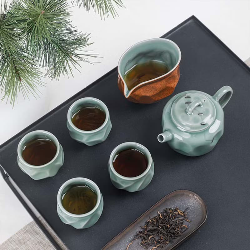 【聖誕禮盒】水立方龍泉手作青瓷中式組合茶器輕奢整套禮盒