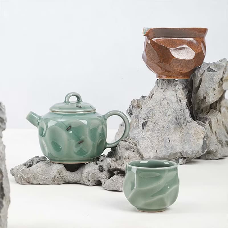 【聖誕禮盒】水立方龍泉手作青瓷中式組合茶器輕奢整套禮盒