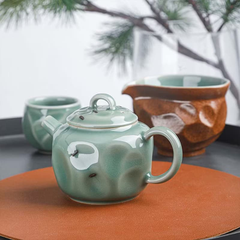 【聖誕禮盒】水立方龍泉手作青瓷中式組合茶器輕奢整套禮盒