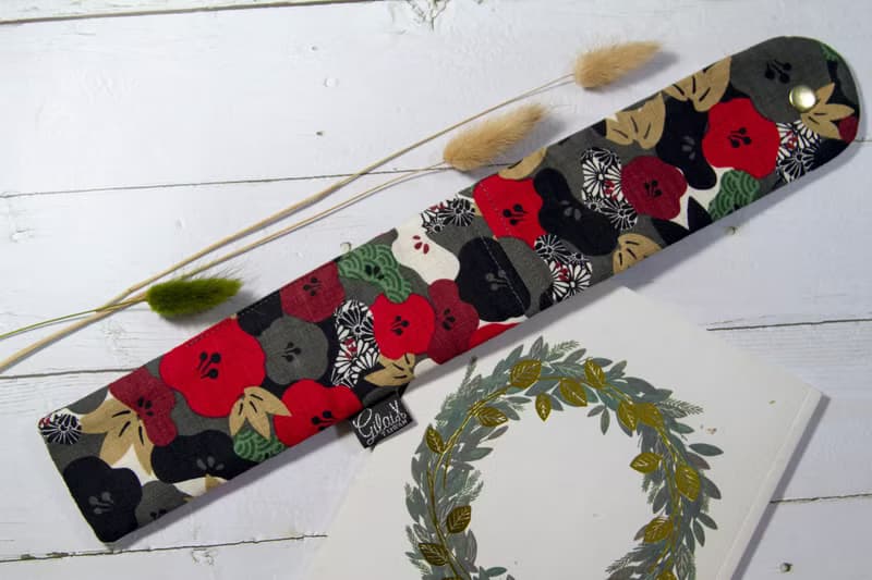 【Gi LAI】 6.5*26Cm環保雙層筷袋 餐具袋-山茶花