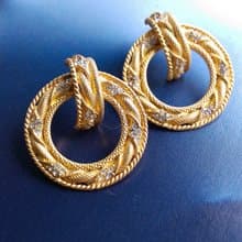 Vintage Jewelry 西洋古董飾品 啞光 門環式 經典 針式耳環
