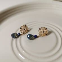 【Veverka】窗花樓閣 - 天然石耳環 青金石 水晶 耳環 飾品