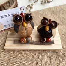 植物名片座/名片架-招財貓頭鷹/乾燥果實