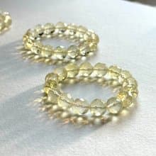 【玻璃隕石】黃金隕石切角純珠手鏈 護身符 執行力 目標前進 聚財