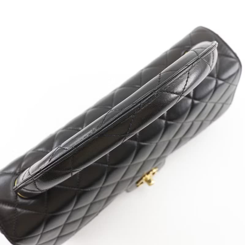 【日本直送】シャネル CHANEL 親子バッグ 親のみ ハンドバッグ マトラッセ ワンハンドル ラムスキン 黒 レディース【中古】