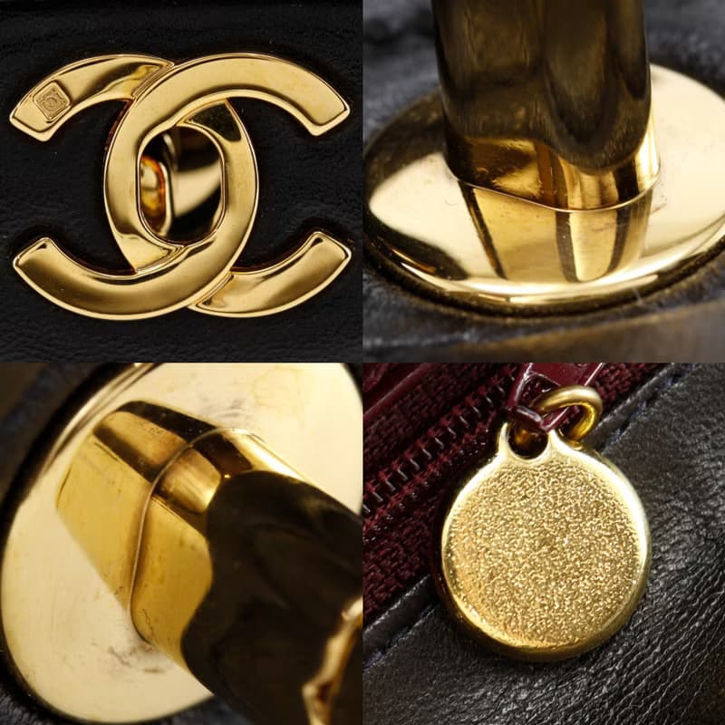 【日本直送】シャネル CHANEL 親子バッグ 親のみ ハンドバッグ マトラッセ ワンハンドル ラムスキン 黒 レディース【中古】