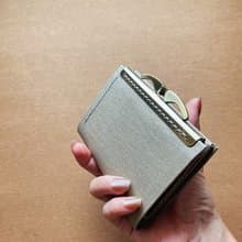 - 水洗紙口金短夾 /-*岩灰*2025新品*素食紙皮革