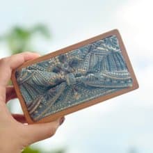 印度重工刺繡蝴蝶結實木首飾盒