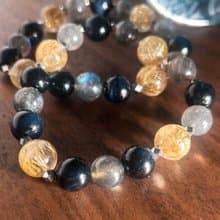 金髮晶 灰體 拉長石 藍虎眼石 拉長石 水晶 手鏈 手鍊 金星海洋