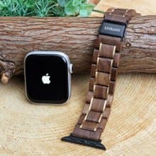 【天然木質錶帶】EINBAND Apple Watch 20mm【胡桃木x金色】