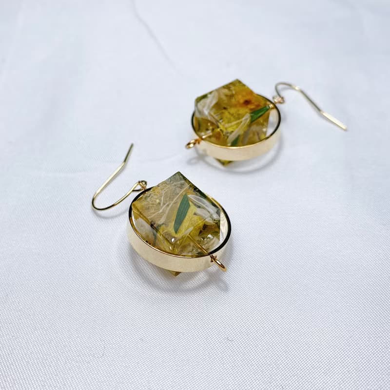 舒適圈 • 押花手工耳環