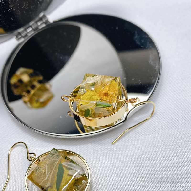 舒適圈 • 押花手工耳環