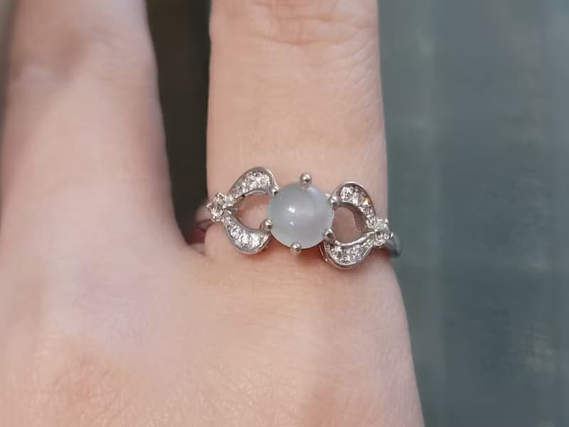 【親翠】天然翡翠 成熟時尚設計款白冰蛋銀戒 送禮首選