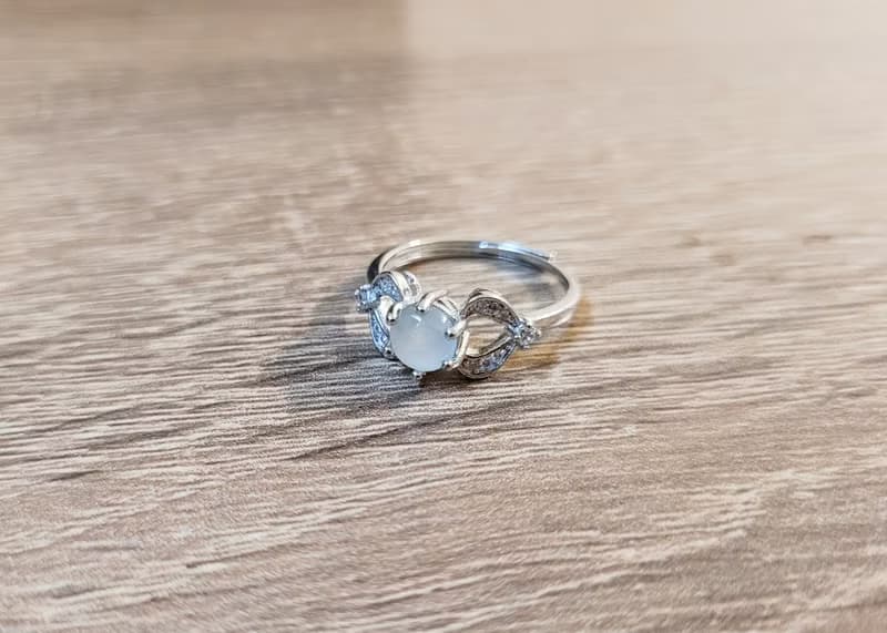 【親翠】天然翡翠 成熟時尚設計款白冰蛋銀戒 送禮首選