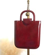 【 日本直送　名牌中古包 】Cartier カルティエ ハッピーバースデー ハンドバッグ レッド エナメルレザー vintage ヴィンテージ 6ntyn7