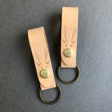 麋鹿鑰匙圈  手工皮件