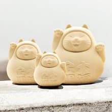 【入厝送禮】圓滾滾幸運貓團圓版 (大中小三入) 招財黃
